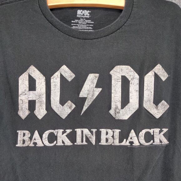 ACDC Rockware Womens Back in Black T-Shirt Black Size XL Short Sleeve Cotton - Picture 4 of 12